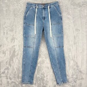Judy Blue Cargo Jogger Jeans Junior 13/31 High Rise Drawstring Blue Fit 32x31